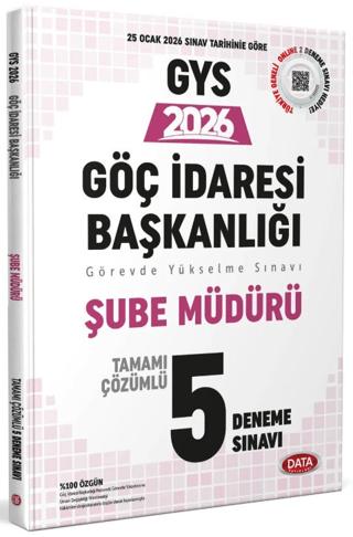 Göç İdaresi Başkanlığı Şube Müdürlüğü GYS Tamamı Çözümlü 5 Deneme Sınavı | Data Yayınları (Ciltsiz) - Resim 1