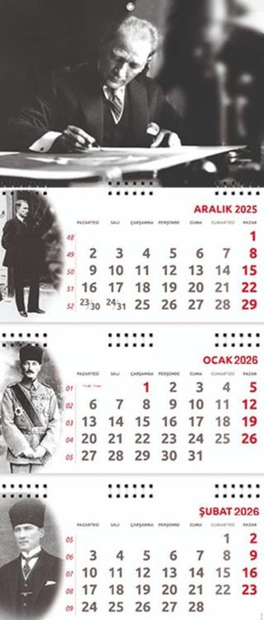 2026 Atatürk Gemici Duvar Takvimi - İmza | Halk Kitabevi (Ciltsiz)