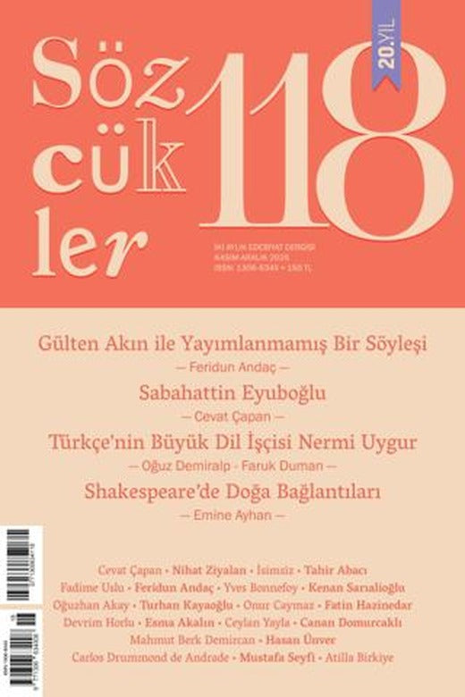 Sözcükler Dergisi 118. Sayı Kasım - Aralık 2025 | Sözcükler Yayınları (Ciltsiz)