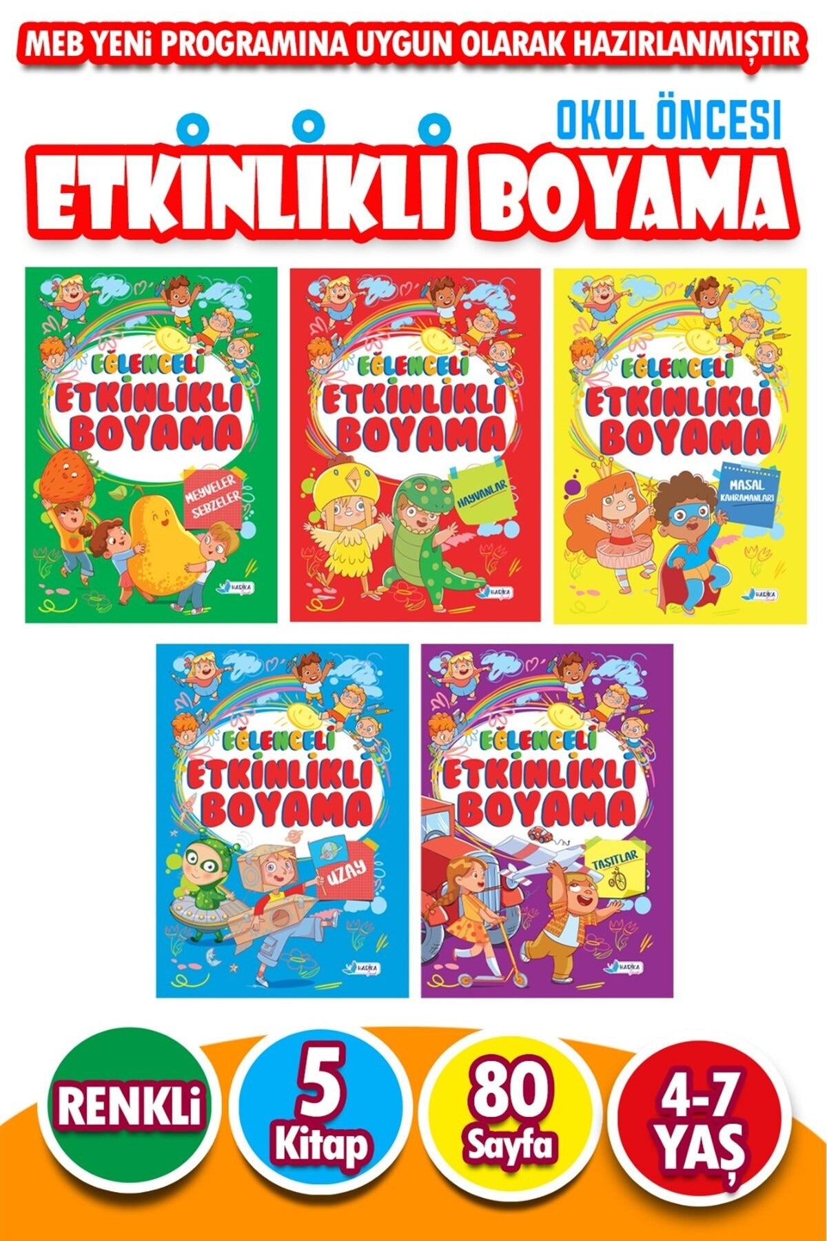 Okul Öncesi Eğitici Etkinlikli Boyama Seti | Harika Çocuk Yayınları (Ciltsiz)