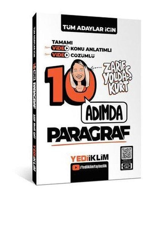 Tüm Adaylar İçin 10 Adımda Paragraf Video Konu Anlatımlı ve Video Çözümlü Soru Bankası | Yediiklim Yayınları (İnce Kapak)