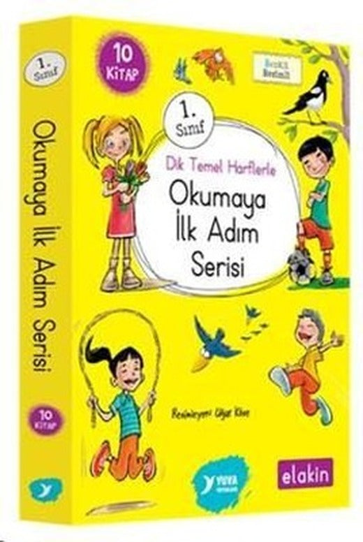 1.Sınıf Dik Temel Harflerle Okumaya İlk Adım Serisi-Yeni Ses Grupları 10 Kitap Takım | Yuva (İnce Kapak)
