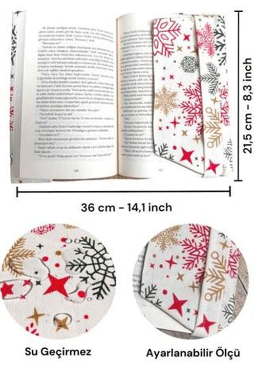 Kar Desenli Ayarlanabilir Kitap Kılıfı | Tsugame
