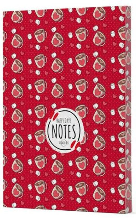 Kahve 9 - Yan Boyamalı Çizgili Defter | Vivago Art
