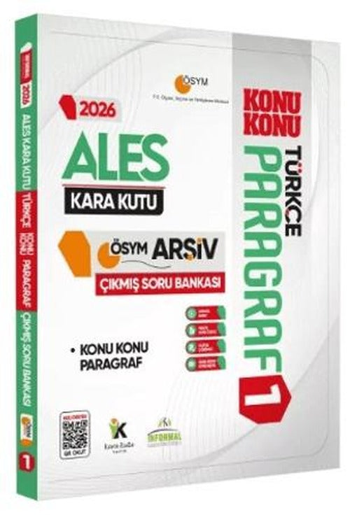 2026 ALES Türkçenin Kara Kutusu PARAGRAF 1 KONU KONU ÖSYM Çıkmış Soru Bankası Dijital Çözümlü | Karakutu Yayın (Ciltsiz)