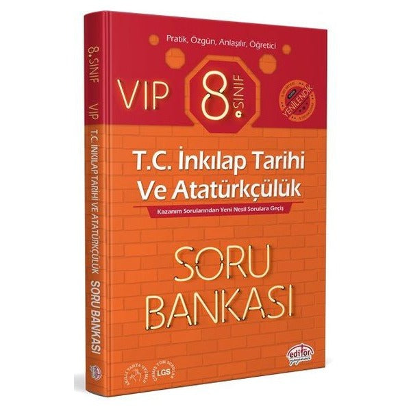 8.Sınıf VIP T.C. İnkılap Tarihi ve Atatürkçülük Soru Bankası | Editör (İnce Kapak)
