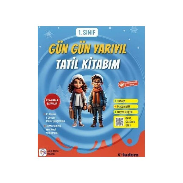 1. Sınıf Gün Gün Yarıyıl Tatil Kitabım | Tudem Yayınları - Ders Kitapları (İnce Kapak)