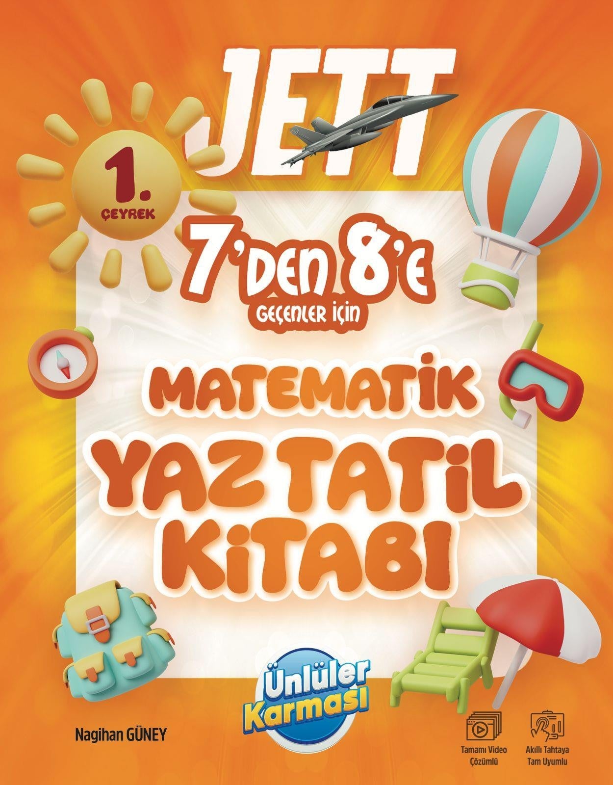 Jett 7'den 8'e Geçenler için Matematik Yaz Tatil Kitabı | Ünlüler Karması (Ciltsiz)