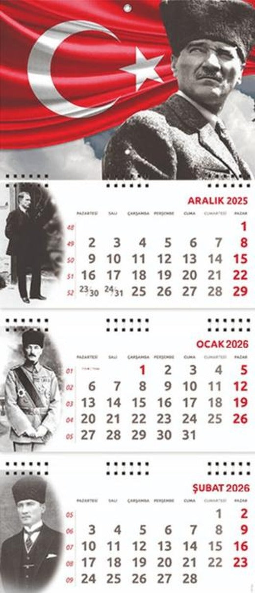 2026 Atatürk Gemici Duvar Takvimi - Ayyıldız | Halk Kitabevi (Ciltsiz)