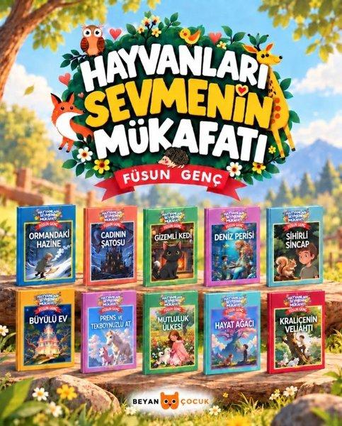 Hayvanları Sevmenin Mükafatı Seti - 10 Kitap Takım | Beyan Çocuk (İnce Kapak) - Resim 1