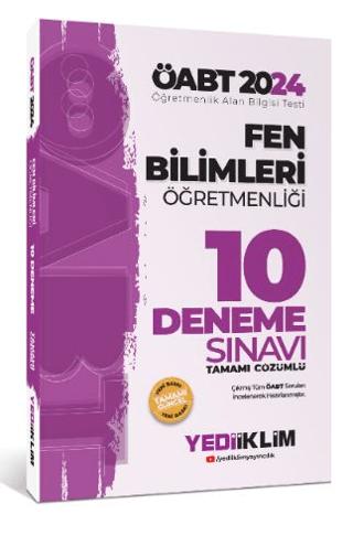 ÖABT Fen Bilimleri Öğretmenliği Tamamı Video Çözümlü 10 Deneme Sınavı | Yediiklim Yayınları (Ciltsiz) - Resim 1