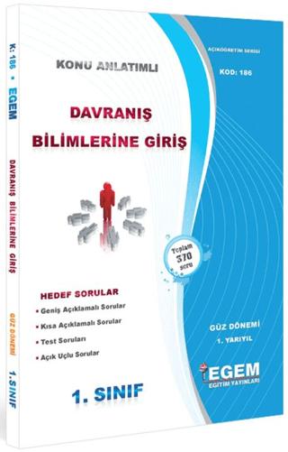 1. Sınıf 1. Yarıyıl Davranış Bilimlerine Giriş Konu Anlatımlı Soru Bankası - Kod 186