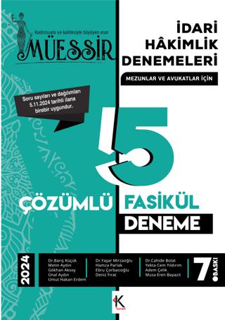 Müessir İdari Hakimlik Denemeleri-2024 Çözümlü 5 Deneme | Kuram Kitap (Ciltsiz) - Resim 1