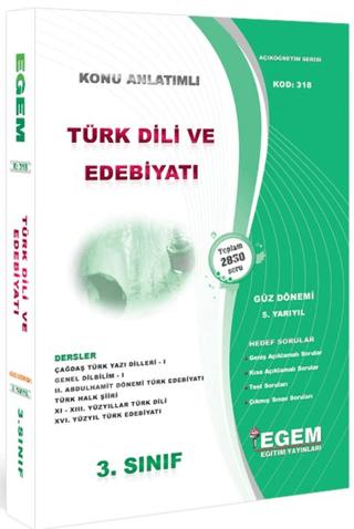 3. Sınıf 5. Yarıyıl Türk Dili ve Edebiyatı Konu Anlatımlı Soru Bankası (Kod 318)