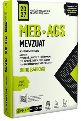 2027 MEB AGS Soru Bankası Tamamı Çözümlü Mevzuat | Pegem Akademi Yayıncılık (Ciltsiz) - Resim 1