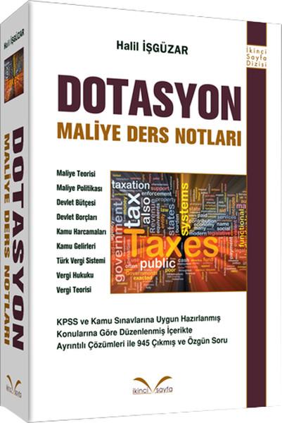 Dotasyon Maliye Ders Notları | İkinci Sayfa (İnce Kapak) - Resim 1