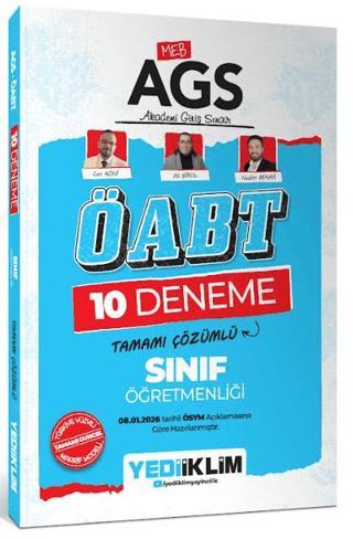 MEB AGS ÖABT Sınıf Öğretmenliği Tamamı Çözümlü 10 Deneme Sınavı | Yediiklim Yayınları (Ciltsiz) - Resim 1
