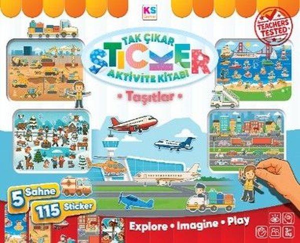 Taşıtlar Tak Çıkar Sticker Kitabı | Ks Games (İnce Kapak) - Resim 1