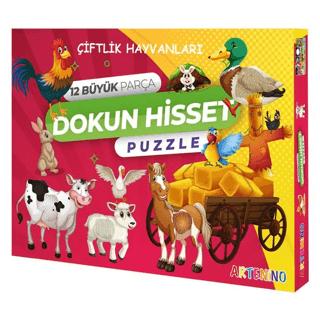 Çiftlik Hayvanları 12 Büyük Parça Dokun Hisset Puzzle | Artenino Yayıncılık - Resim 1