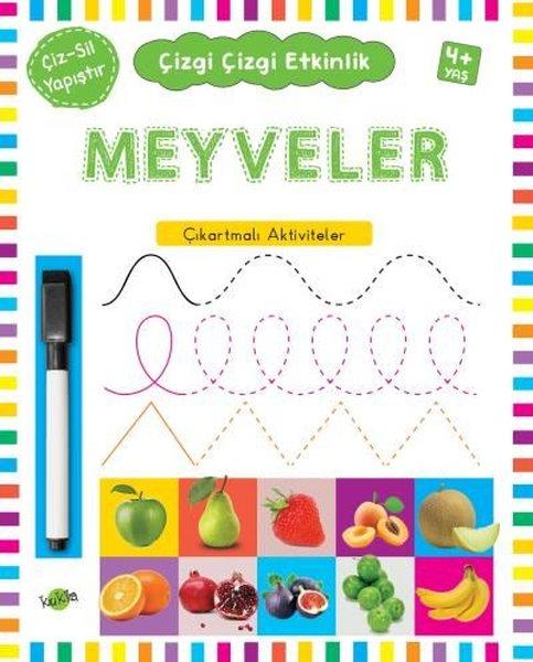 Meyveler Çıkartmalı Aktiviteler 4 Yaş Çizgi Çizgi Etkinlik | Kukla (İnce Kapak) - Resim 1