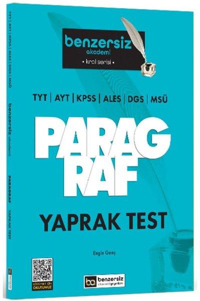TYT AYT KPSS ALES DGS MSÜ Kral Serisi Benzersiz Paragraf Yaprak Test | Benzersiz Akademi Yayınları (İnce Kapak) - Resim 1
