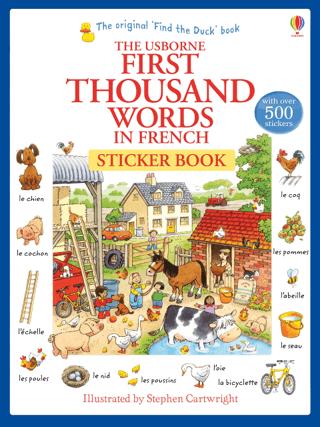 First Thousand Words in French Sticker Book | Usborne (Ciltsiz) - Resim 1