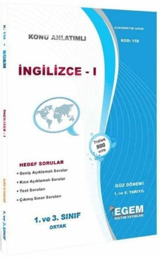 1. ve 3. Sınıf 1. Yarıyıl İngilizce 1 Konu Anlatımlı Soru Bankası - Kod 158