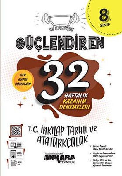 8. Sınıf T. C. İnkılap Tarihi Ve Atatürkçülük Güçlendiren 32 Haftalık Kazanım Denemeleri | Ankara Yayıncılık (İnce Kapak) - Resim 1