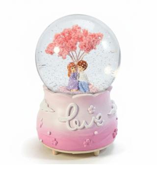 Aşk ve Kiraz Ağacı Müzikli Işıklı Kar Küresi | Halk Kitabevi - Resim 1