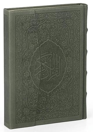Kur'an-ı Kerim Hamid Aytaç Hatlı Çanta Boy, 5 Renk, Hakiki Deri Cilt Yeşil (Kod:1562)