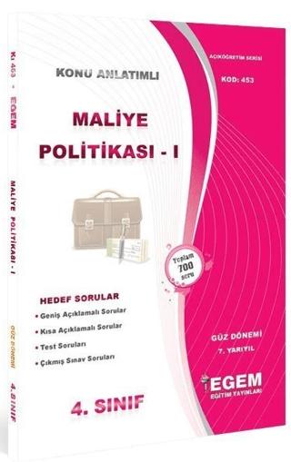 4. Sınıf 7. Yarıyıl Maliye Politikası 1 Konu Anlatımlı Soru Bankası (Kod 453)