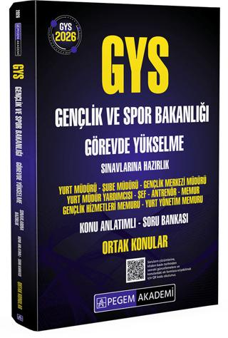 2026 GYS Gençlik ve Spor Bakanlığı Görevde Yükselme Sınavlarına Hazırlık Konu Anlatımlı Soru Bankası Ortak Konular | Pegem Akademi Yayıncılık (Ciltsiz) - Resim 1