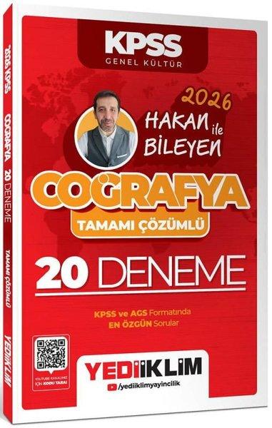 2026 KPSS Coğrafya Tamamı Çözümlü 20 Deneme | Yediiklim Yayınları (İnce Kapak) - Resim 1