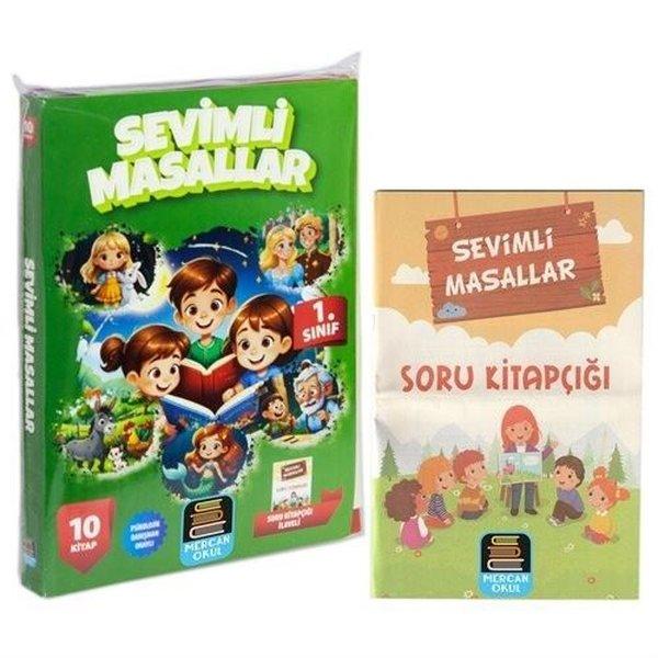 1. Sınıf Sevimli Masallar Okuma Seti - 10 Kitap Takım + Soru Kitapçığı İlaveli | Mercan Okul (İnce Kapak) - Resim 1