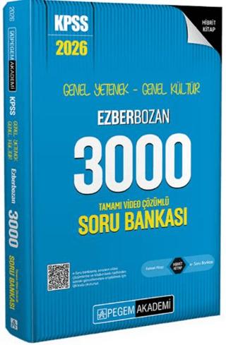 2026 KPSS Genel Yetenek Genel Kültür Ezberbozan 3000 Tamamı Video Çözümlü Soru Bankası