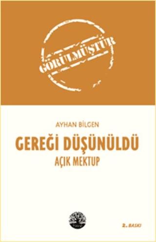 Gereği Düşünüldü | Vivo Yayınevi (Ciltsiz) - Resim 1