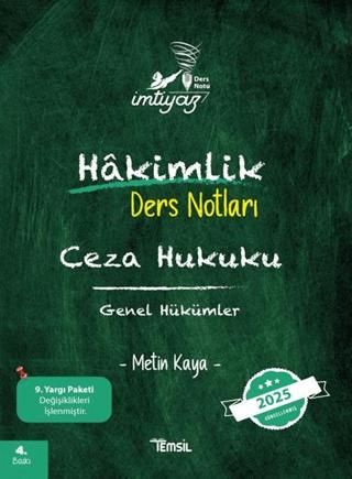 İmtiyaz Ceza Hukuku Genel Hükümler Hakimlik Ders Notları | Temsil Kitap (Ciltsiz) - Resim 1