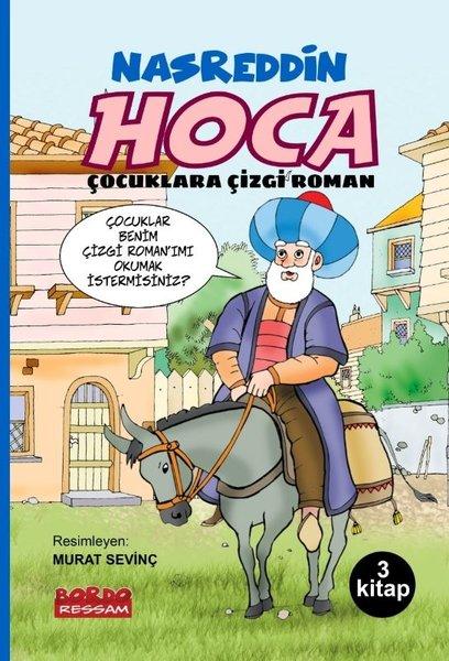 Nasreddin Hoca Çocuklara Çizgi Roman Serisi Seti - 3 Kitap Takım | Bordo Ressam (İnce Kapak) - Resim 1