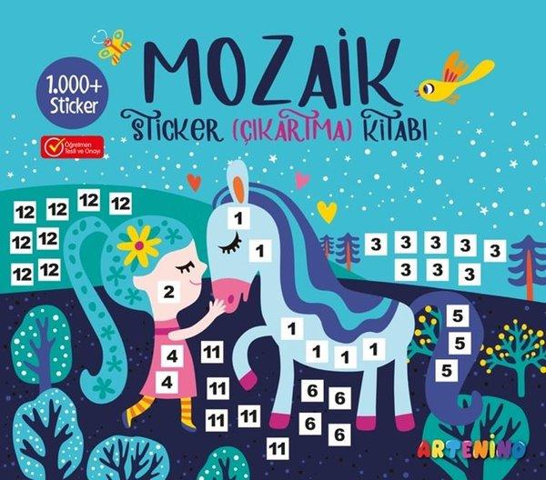 Mozaik Sticker 1.000+ Çıkartma Kitabı - Turkuaz | Artenino Yayıncılık (İnce Kapak) - Resim 1