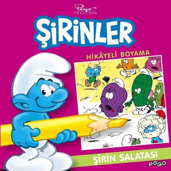 Şirin Salatası-Şirinler Hikayeli Boyama | Pogo (İnce Kapak) - Resim 1