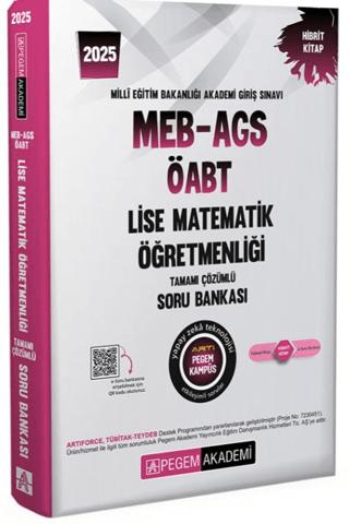 2025 MEB-AGS-ÖABT Lise Matematik Öğretmenliği Tamamı Çözümlü Soru Bankası | Pegem Akademi Yayıncılık (Ciltsiz) - Resim 1