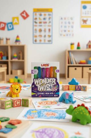 Let’s Wonder Twist Neon Mini Çevirmeli Mum Boya 6 Renk | Lets - Resim 1