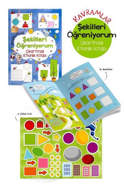 Kavramlar - Şekilleri Öğreniyorum Çıkartmalı Etkinlik Kitabı 3 + Yaş | Bigkids Yayınları (İnce Kapak) - Resim 1