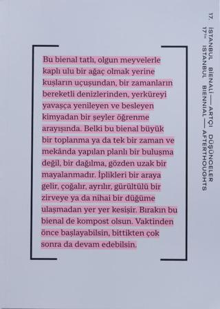 17. İstanbul Bienali - Artçı Düşünceler (Katalog)