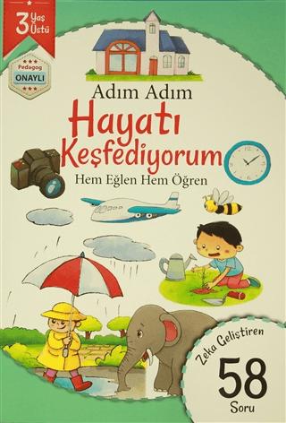 Adım Adım Hayatı Keşfediyorum 3 Yaş - Zeka Geliştiren 58 Soru | Revzen Kitap (Ciltsiz) - Resim 1