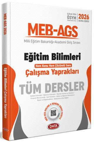 2026 MEB-AGS Eğitim Bilimleri Tüm Dersler Hem Konu Hem Çözümlü Soru Çalışma Yaprakları | Data Yayınları (Ciltsiz) - Resim 1