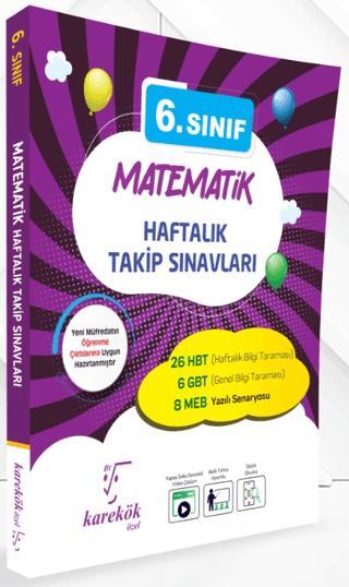 6. Sınıf Matematik Haftalık Takip Sınavları | Karekök Yayıncılık (Ciltsiz) - Resim 1