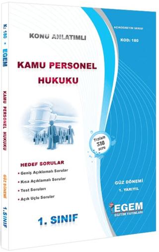 1. Sınıf 1. Yarıyıl Kamu Personel Hukuku Konu Anlatımlı Soru Bankası - Kod 180