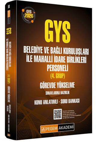 2026 GYS Belediye ve Bağlı Kuruluşları ile Mahalli İdare Birlikleri Personeli (4.Grup) Görevde Yükselme Sınavlarına Hazırlık Konu Anlatımlı Soru Bankası