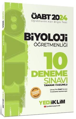 2024 ÖABT Biyoloji Öğretmenliği Tamamı Çözümlü 10 Deneme Sınavı | Yediiklim Yayınları (Ciltsiz) - Resim 1
